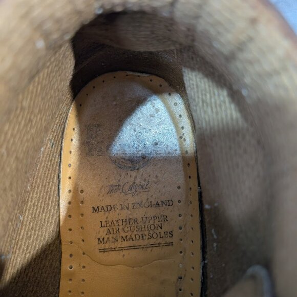 Vintage Dr Martens Distressed Brown Leather Low Boots Made in England Size 8 main image 10